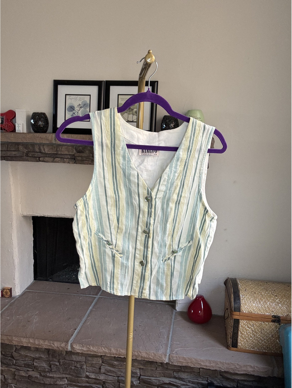 Joy Perrieras Rialto Cream and green Size Estimated Medium; no size label